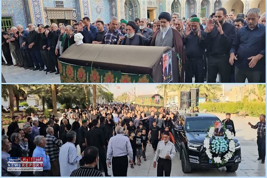 تشییع پیکر پدر شهید اکبر شاهپورزاده در بافق